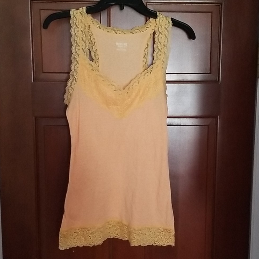 Mossimo Lace Racerback Tank Top Orange Size M